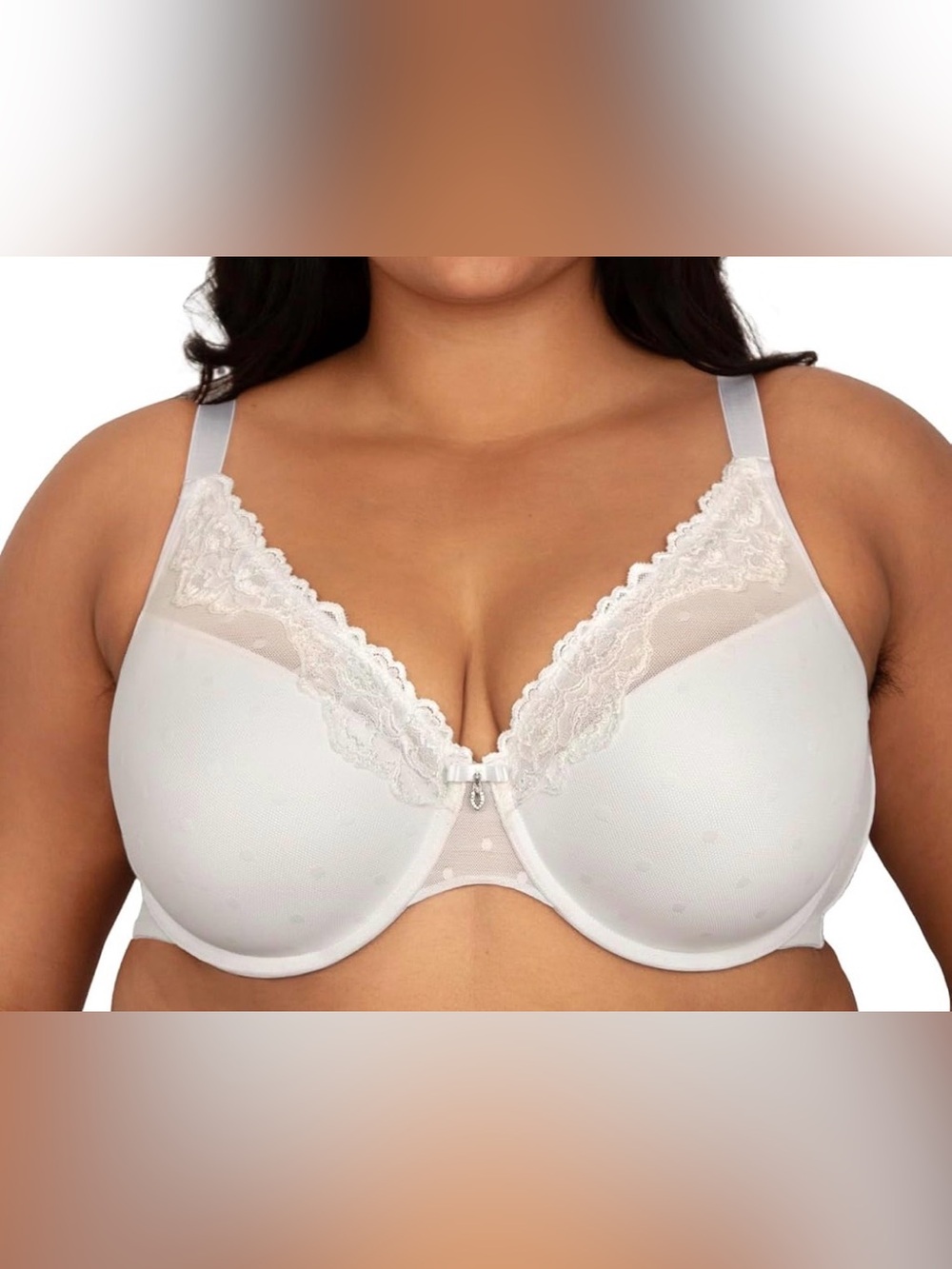 Curvy Couture Women's Sheer Whisper Plunge T-Shirt Underwire Bra
